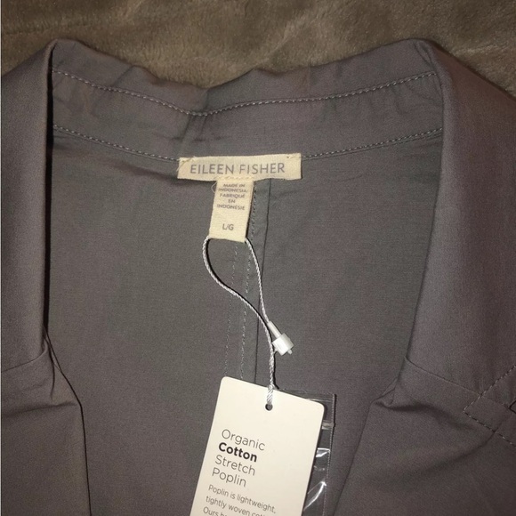 Eileen Fisher Organic Cotton Poplin Jacket - Picture 9 of 9